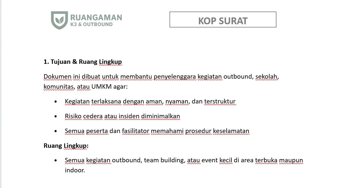 Template Safety Plan & SOP Outbound – Praktis & Siap Pakai