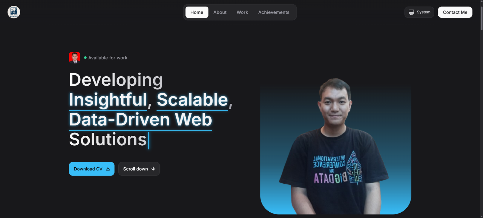 Template Web Portofolio Futuristik, Modern, dan Estetik