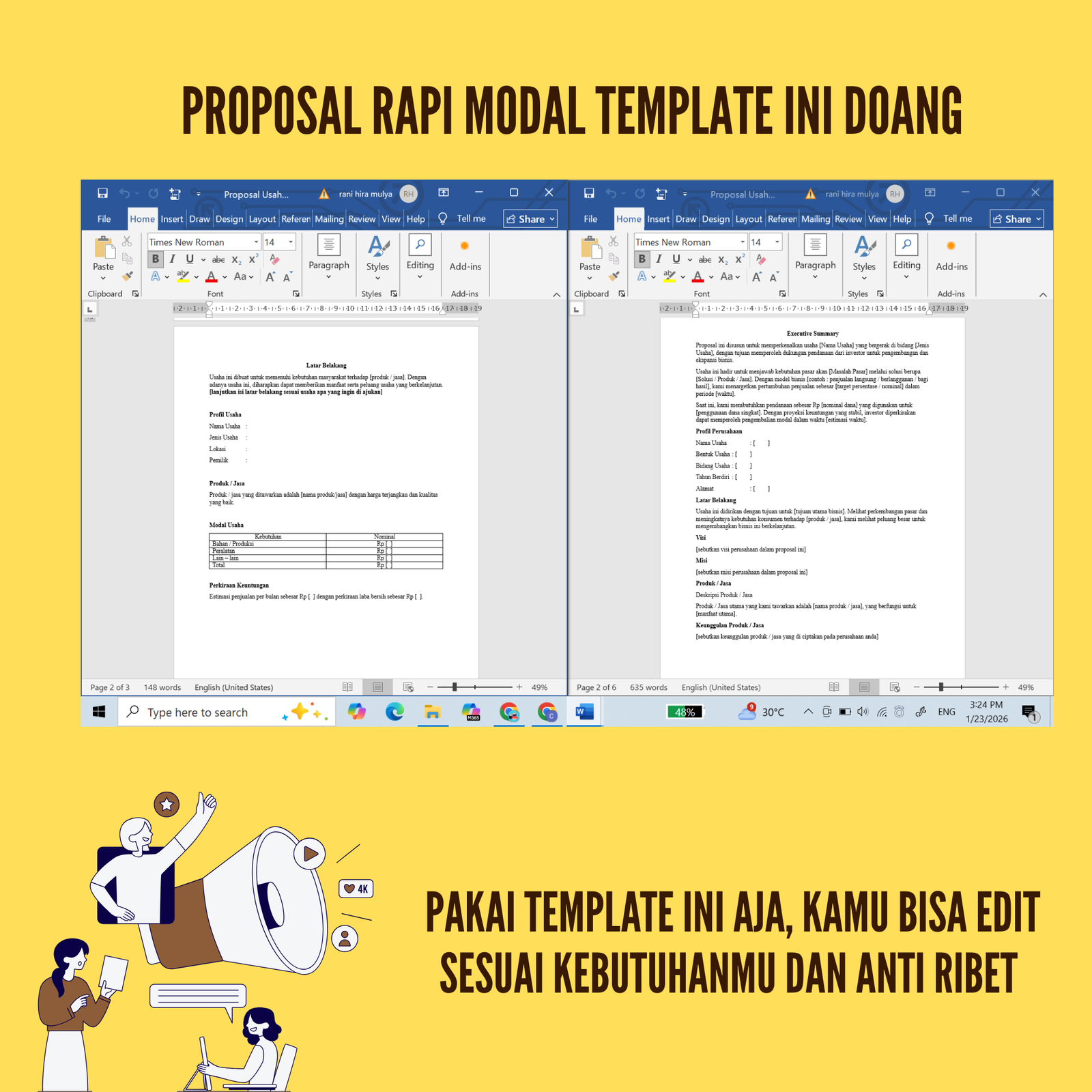 bundle template proposal usaha