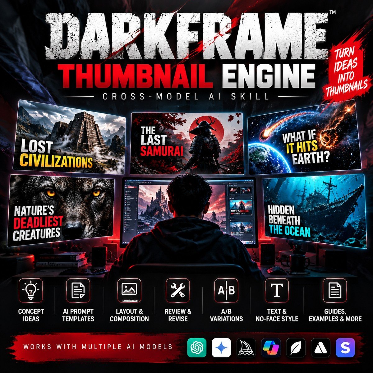 DARKFRAME — THUMBNAIL ENGINE | Cross-Model AI Skill by Carlan Hasanudin