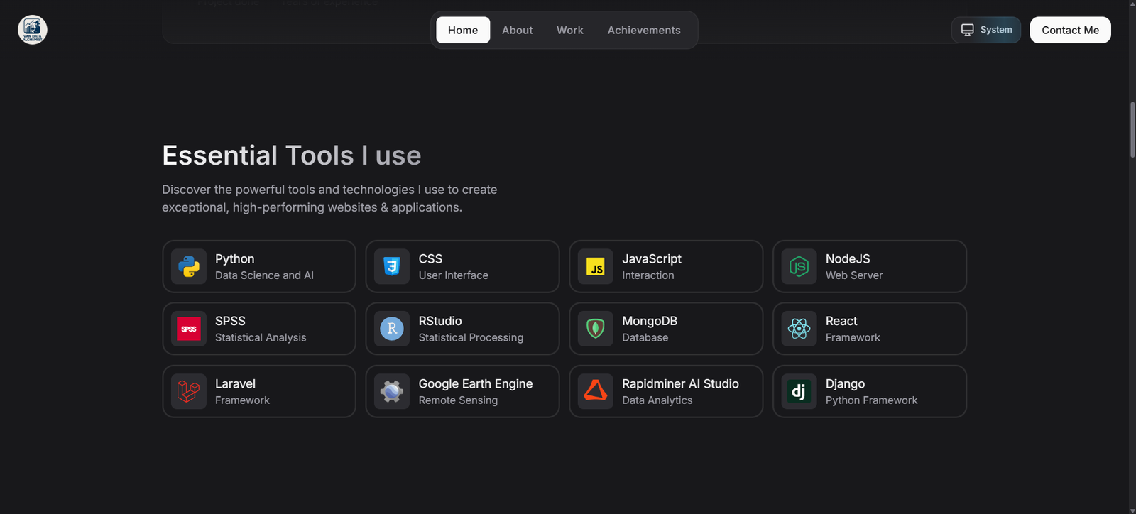 Template Web Portofolio Futuristik, Modern, dan Estetik