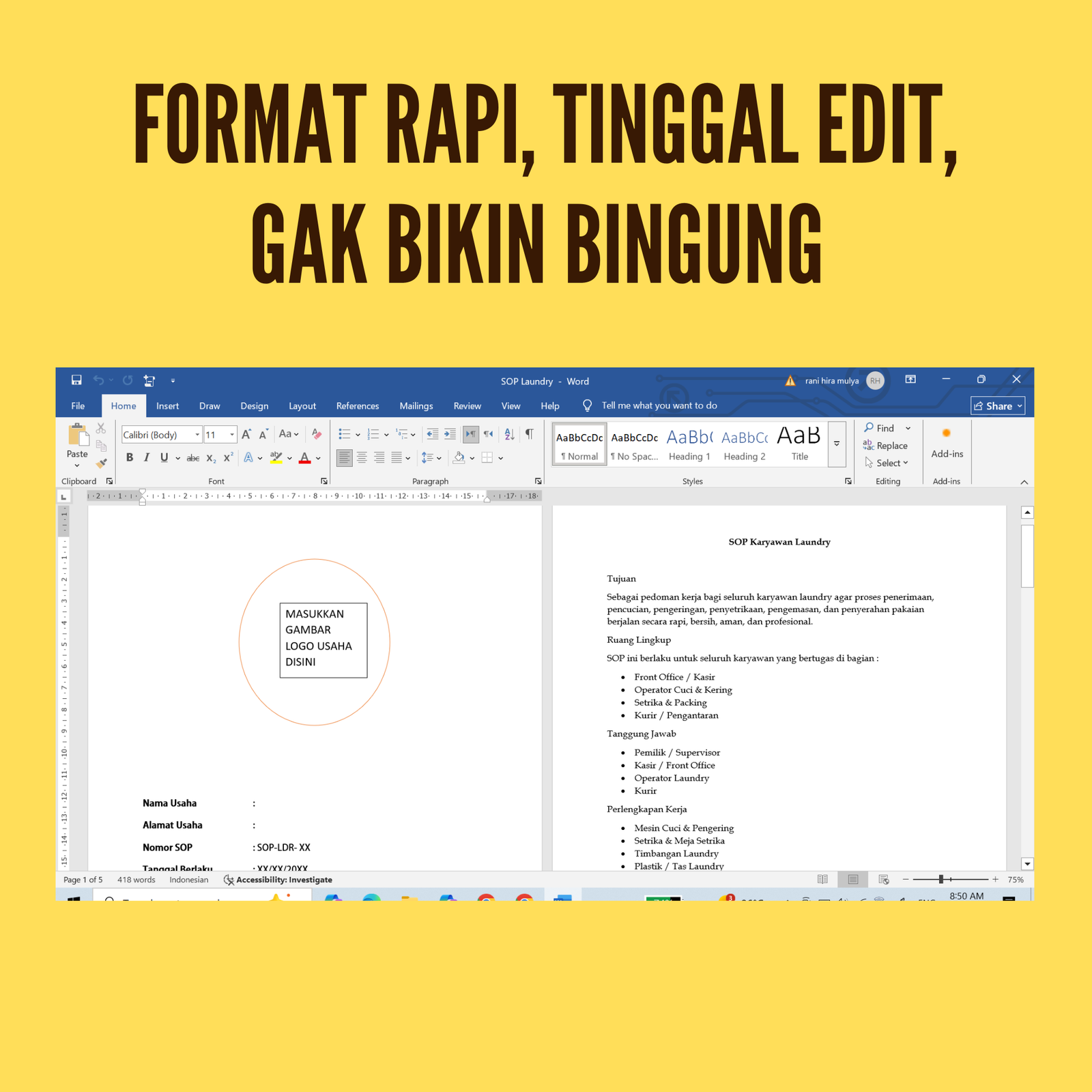 Template SOP Laundry