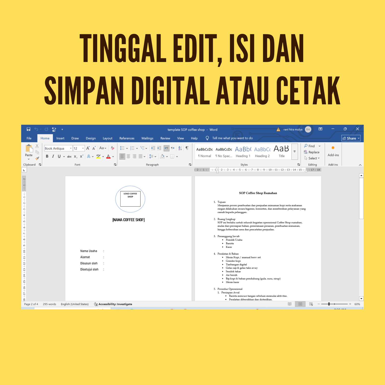 Template SOP Coffe Shop